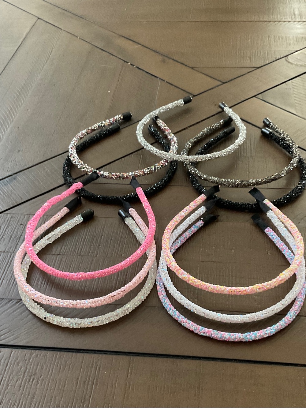 Sparkle Kids Headband Set - Pink, Black, Silver